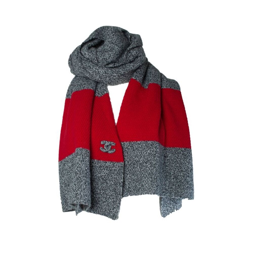 Chanel, Oversized cashmere scarf with cc logo